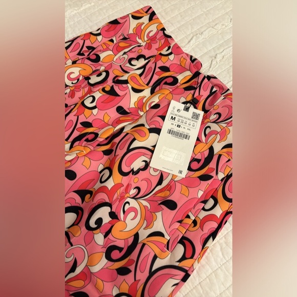 NEW ZARA - High Waisted Pants in Paisley Print with Pleated Front - Picture 7 of 8